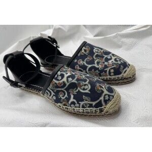 Isabel Marant Carlyce Printed Canvas & Leather Espadrilles Size 39 EU Size 9 USA